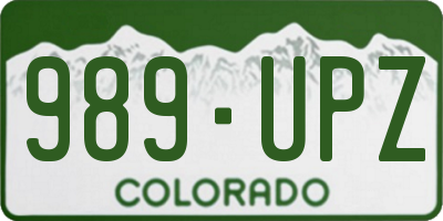 CO license plate 989UPZ