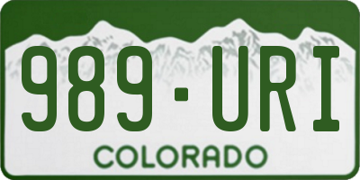 CO license plate 989URI