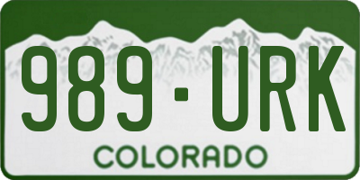 CO license plate 989URK