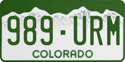 CO license plate 989URM