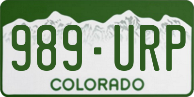 CO license plate 989URP