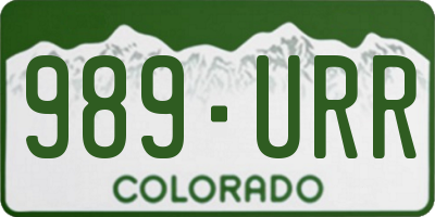 CO license plate 989URR