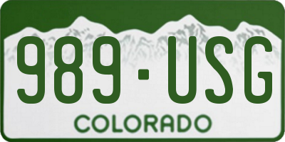 CO license plate 989USG