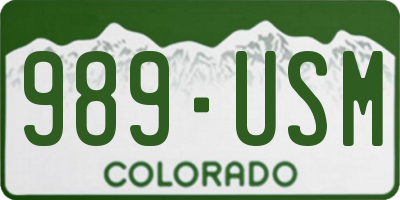 CO license plate 989USM