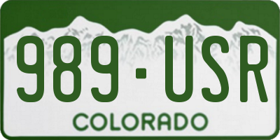 CO license plate 989USR