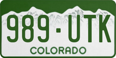 CO license plate 989UTK