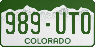 CO license plate 989UTO