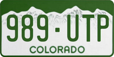 CO license plate 989UTP