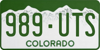 CO license plate 989UTS