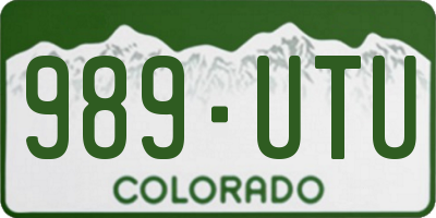 CO license plate 989UTU