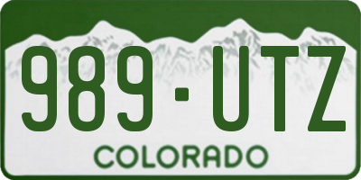 CO license plate 989UTZ