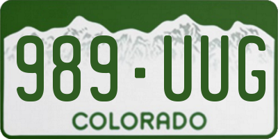 CO license plate 989UUG