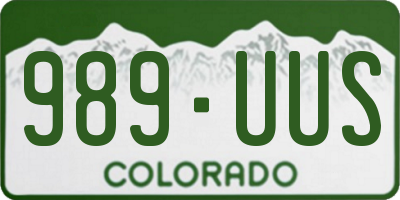 CO license plate 989UUS