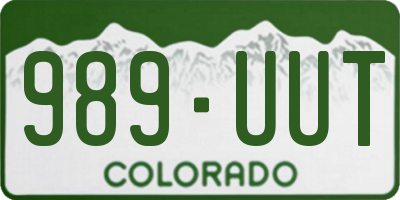 CO license plate 989UUT