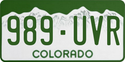 CO license plate 989UVR