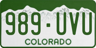 CO license plate 989UVU