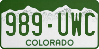 CO license plate 989UWC