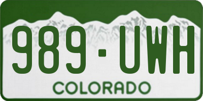CO license plate 989UWH