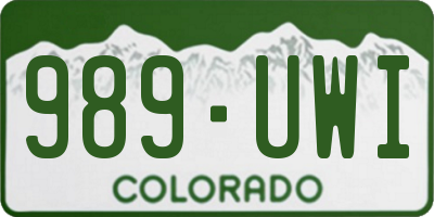 CO license plate 989UWI