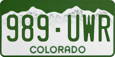 CO license plate 989UWR
