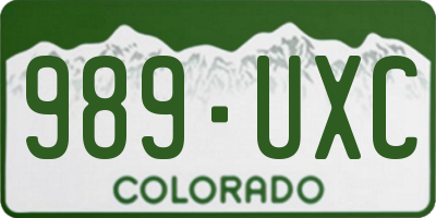 CO license plate 989UXC