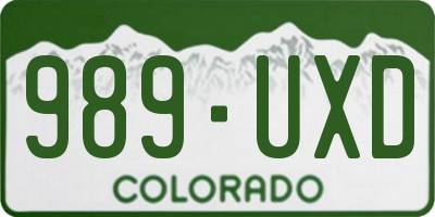 CO license plate 989UXD