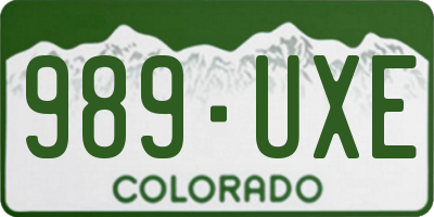 CO license plate 989UXE