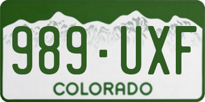 CO license plate 989UXF