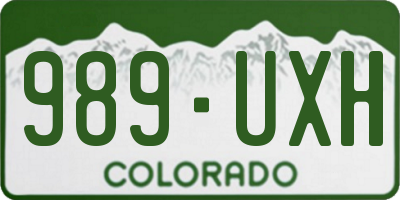 CO license plate 989UXH