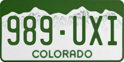 CO license plate 989UXI