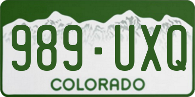CO license plate 989UXQ