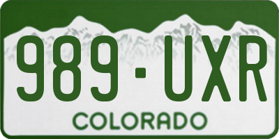 CO license plate 989UXR