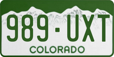 CO license plate 989UXT