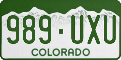 CO license plate 989UXU