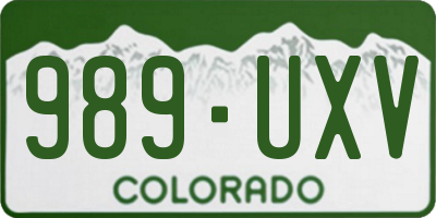 CO license plate 989UXV