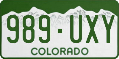 CO license plate 989UXY