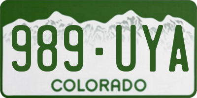 CO license plate 989UYA