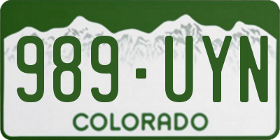 CO license plate 989UYN