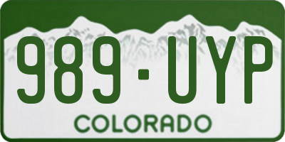 CO license plate 989UYP