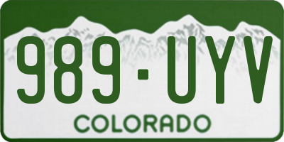 CO license plate 989UYV