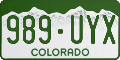 CO license plate 989UYX