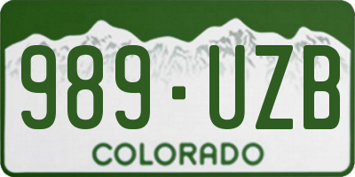 CO license plate 989UZB