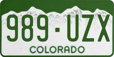 CO license plate 989UZX