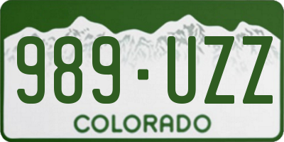 CO license plate 989UZZ