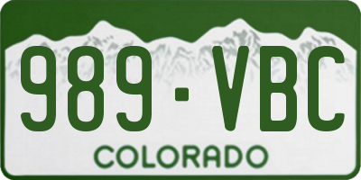 CO license plate 989VBC