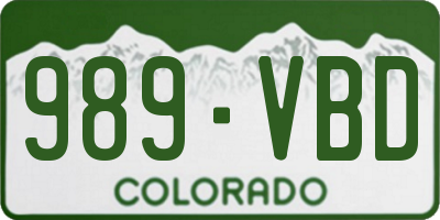CO license plate 989VBD