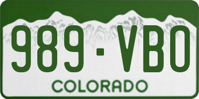 CO license plate 989VBO