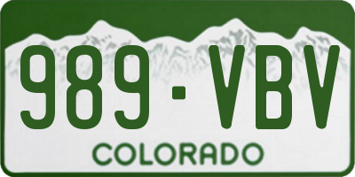 CO license plate 989VBV