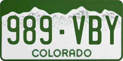CO license plate 989VBY