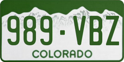 CO license plate 989VBZ
